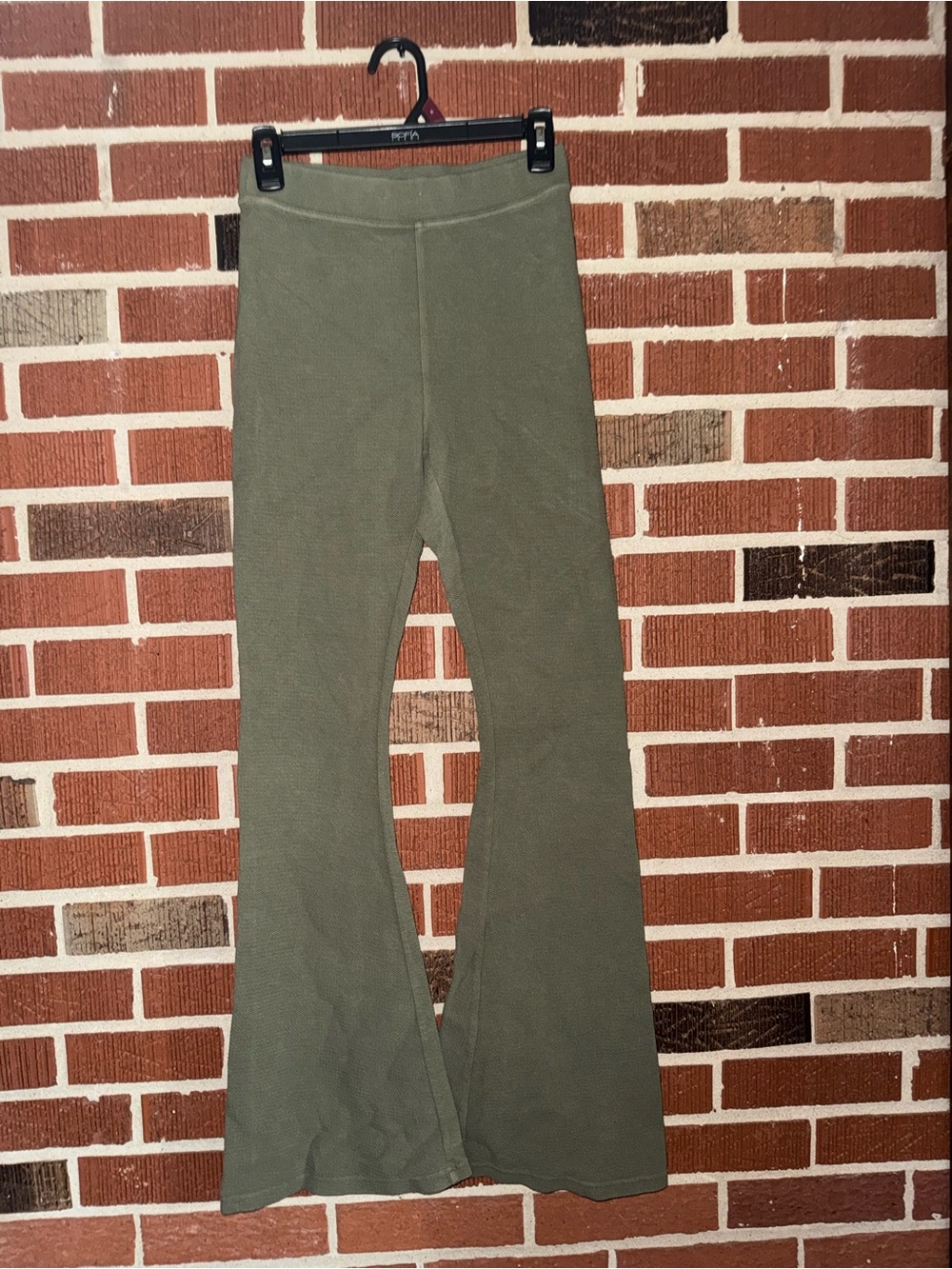 aerie Olive Green Ribbed Flare Pants for Kids